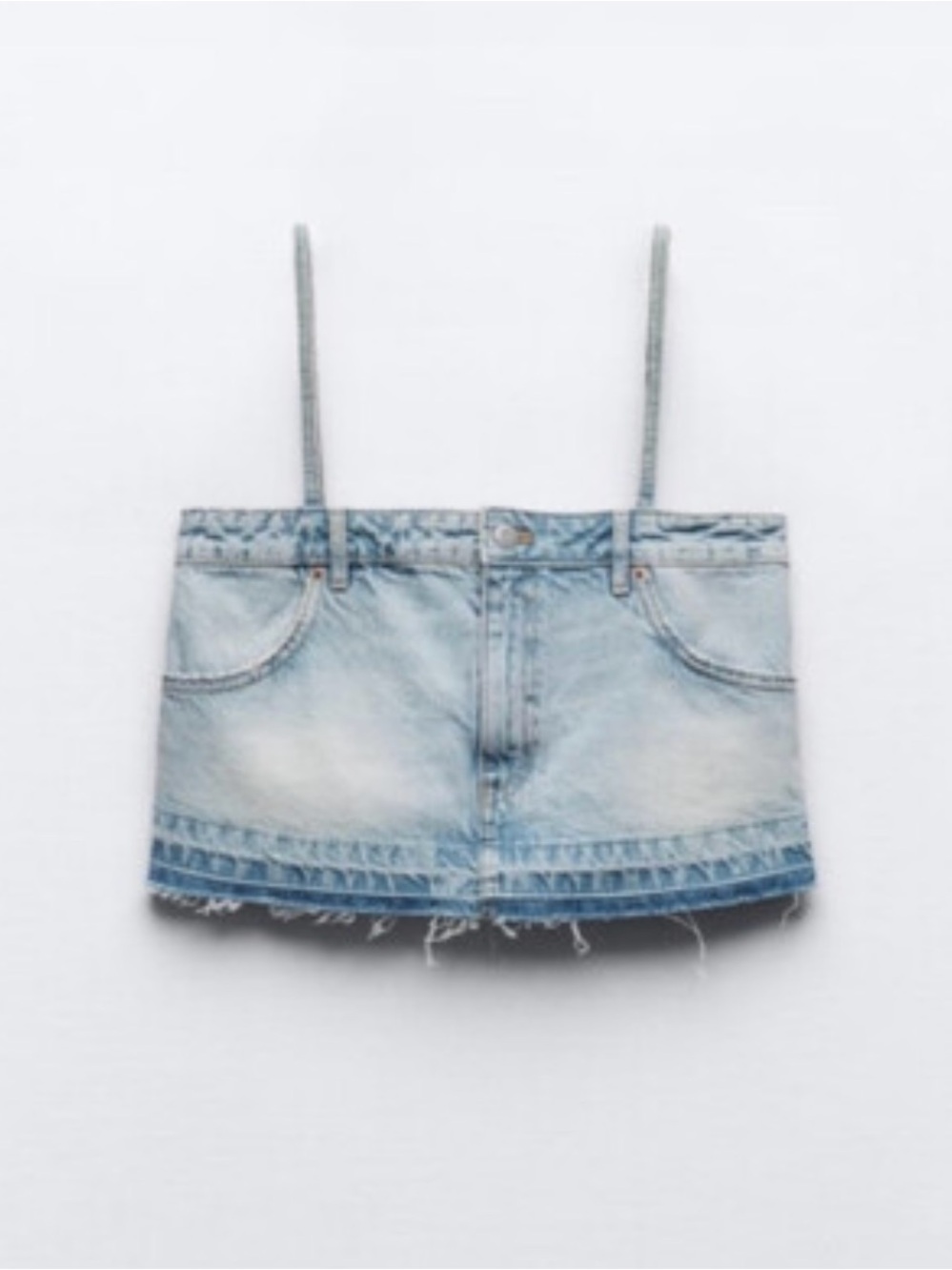 Zara Light Blue denim tank - Women NWOT - Picture 2 of 10